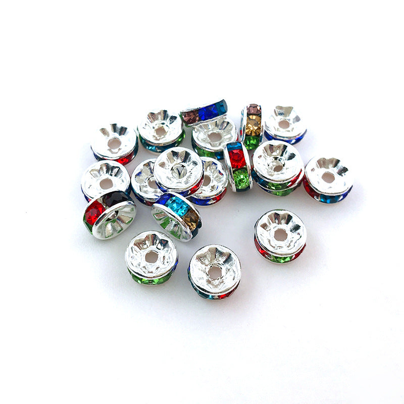 Venta al por mayor, 100 unidades/paquete, 8MM, accesorios de bricolaje, cuentas de aleación de anillo de perforación